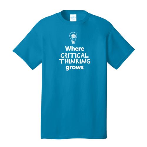 Where CRITICAL THINKING Grows EMOJI Adult T-Shirt - White Imprint (KA-PC54-CRITF-W) image thumbnail
