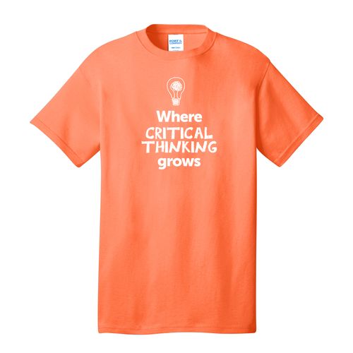 Where CRITICAL THINKING Grows EMOJI Adult T-Shirt - White Imprint (KA-PC54-CRITF-W) image thumbnail