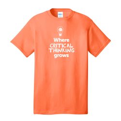 Image of Where CRITICAL THINKING Grows EMOJI Adult T-Shirt - White Imprint (KA-PC54-CRITF-W)
