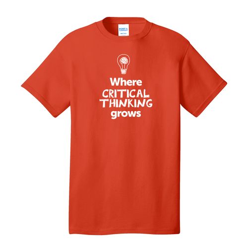 Where CRITICAL THINKING Grows EMOJI Adult T-Shirt - White Imprint (KA-PC54-CRITF-W) image thumbnail