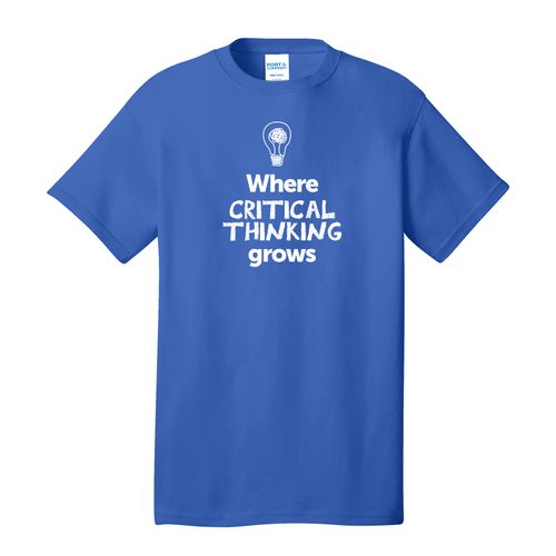 Where CRITICAL THINKING Grows EMOJI Adult T-Shirt - White Imprint (KA-PC54-CRITF-W) image thumbnail