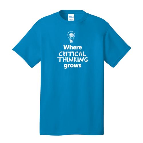 Where CRITICAL THINKING Grows EMOJI Adult T-Shirt - White Imprint (KA-PC54-CRITF-W) image thumbnail
