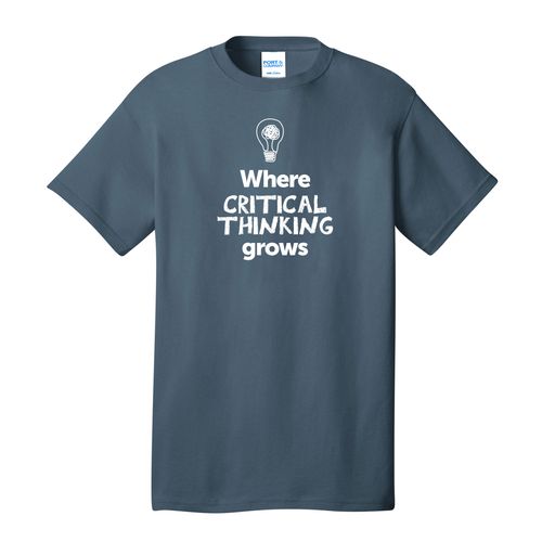Where CRITICAL THINKING Grows EMOJI Adult T-Shirt - White Imprint (KA-PC54-CRITF-W) image thumbnail