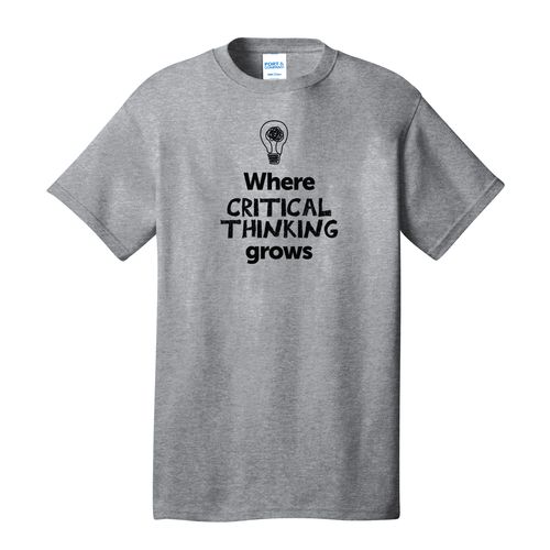 Where CRITICAL THINKING Grows EMOJI Adult T-Shirt - Black Imprint (KA-PC54-CRITF-B) image thumbnail