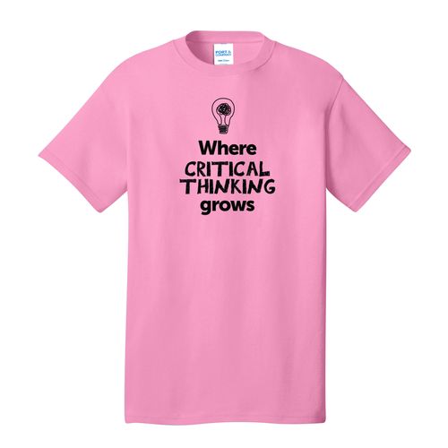Where CRITICAL THINKING Grows EMOJI Adult T-Shirt - Black Imprint (KA-PC54-CRITF-B) image thumbnail
