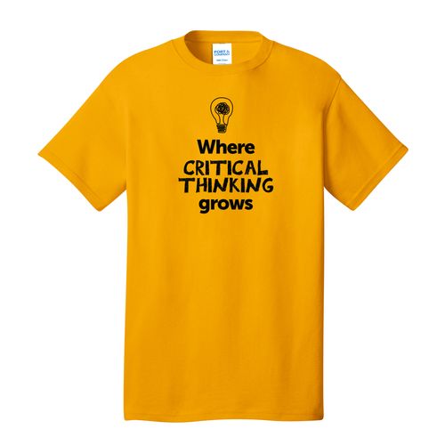 Where CRITICAL THINKING Grows EMOJI Adult T-Shirt - Black Imprint (KA-PC54-CRITF-B) image thumbnail