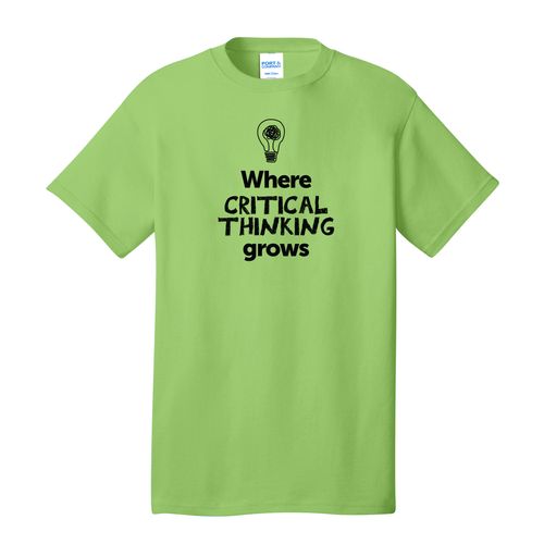 Where CRITICAL THINKING Grows EMOJI Adult T-Shirt - Black Imprint (KA-PC54-CRITF-B) image thumbnail