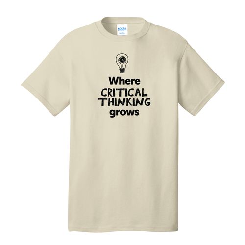 Where CRITICAL THINKING Grows EMOJI Adult T-Shirt - Black Imprint (KA-PC54-CRITF-B) image thumbnail
