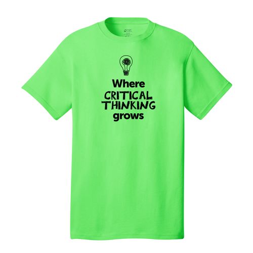 Where CRITICAL THINKING Grows EMOJI Adult T-Shirt - Black Imprint (KA-PC54-CRITF-B) image thumbnail