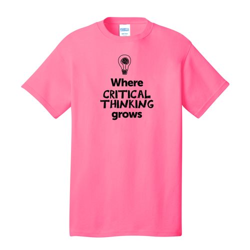 Where CRITICAL THINKING Grows EMOJI Adult T-Shirt - Black Imprint (KA-PC54-CRITF-B) image thumbnail