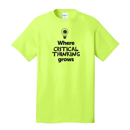 Where CRITICAL THINKING Grows EMOJI Adult T-Shirt - Black Imprint (KA-PC54-CRITF-B) image thumbnail