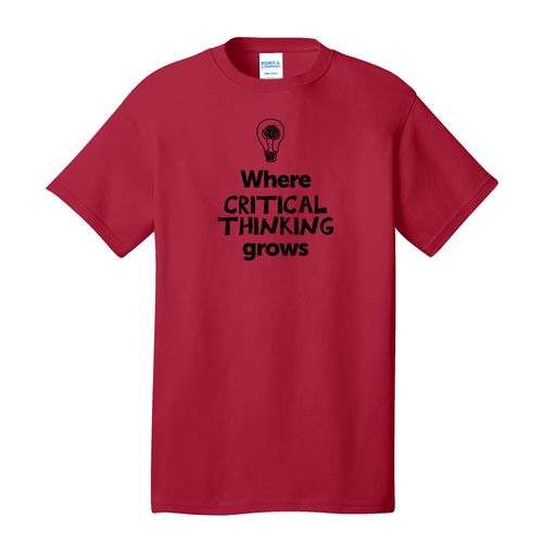 Where CRITICAL THINKING Grows EMOJI Adult T-Shirt - Black Imprint (KA-PC54-CRITF-B) image thumbnail