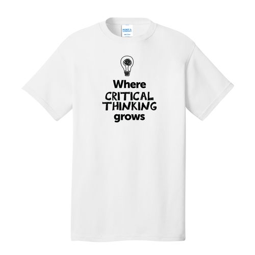 Where CRITICAL THINKING Grows EMOJI Adult T-Shirt - Black Imprint (KA-PC54-CRITF-B) image thumbnail