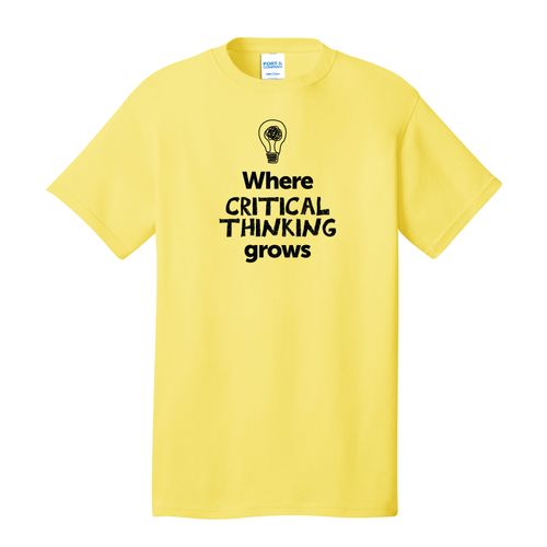 Where CRITICAL THINKING Grows EMOJI Adult T-Shirt - Black Imprint (KA-PC54-CRITF-B) image thumbnail