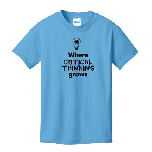 Where CRITICAL THINKING Grows EMOJI Youth T-Shirt - Black Imprint (KA-PC54Y-CRITF-B) image thumbnail