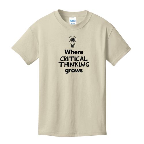 Where CRITICAL THINKING Grows EMOJI Youth T-Shirt - Black Imprint (KA-PC54Y-CRITF-B) image thumbnail