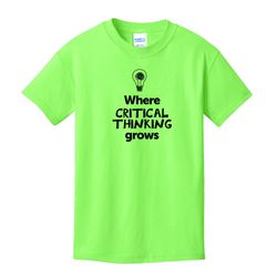 Image of Where CRITICAL THINKING Grows EMOJI Youth T-Shirt - Black Imprint (KA-PC54Y-CRITF-B)