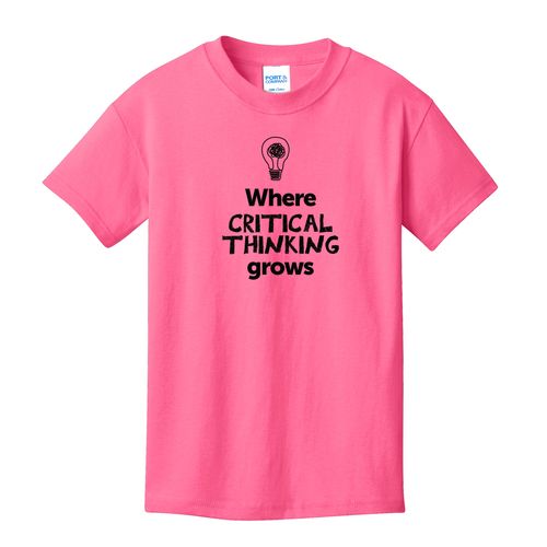 Where CRITICAL THINKING Grows EMOJI Youth T-Shirt - Black Imprint (KA-PC54Y-CRITF-B) image thumbnail