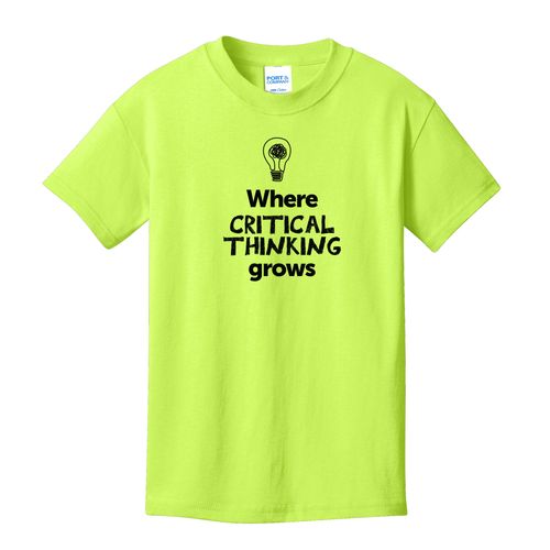 Where CRITICAL THINKING Grows EMOJI Youth T-Shirt - Black Imprint (KA-PC54Y-CRITF-B) image thumbnail