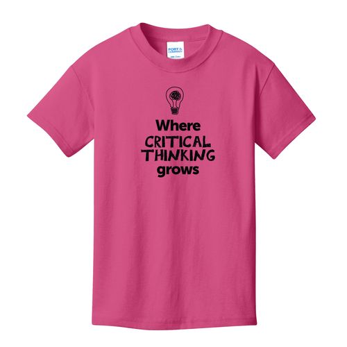 Where CRITICAL THINKING Grows EMOJI Youth T-Shirt - Black Imprint (KA-PC54Y-CRITF-B) image thumbnail