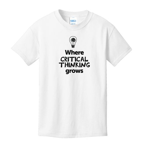 Where CRITICAL THINKING Grows EMOJI Youth T-Shirt - Black Imprint (KA-PC54Y-CRITF-B) image thumbnail