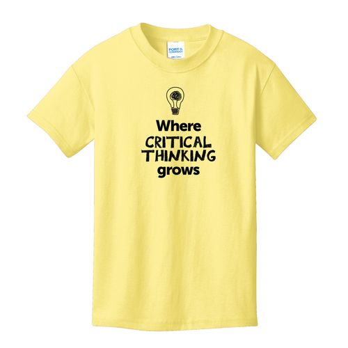 Where CRITICAL THINKING Grows EMOJI Youth T-Shirt - Black Imprint (KA-PC54Y-CRITF-B) image thumbnail