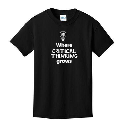 Where CRITICAL THINKING Grows EMOJI Youth T-Shirt - White Imprint (KA-PC54Y-CRITF-W) image thumbnail