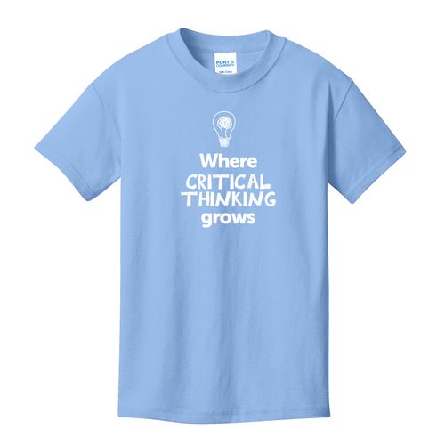 Where CRITICAL THINKING Grows EMOJI Youth T-Shirt - White Imprint (KA-PC54Y-CRITF-W) image thumbnail