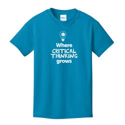 Image of Where CRITICAL THINKING Grows EMOJI Youth T-Shirt - White Imprint (KA-PC54Y-CRITF-W)