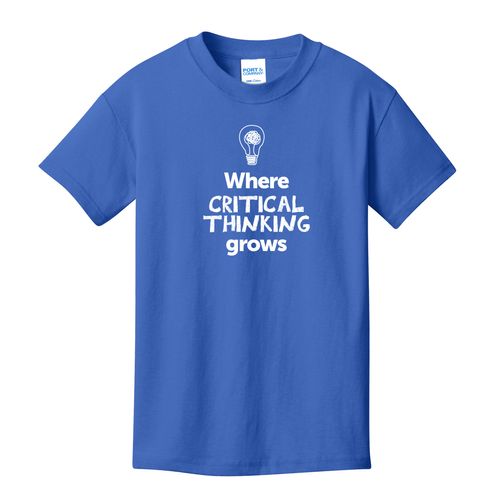 Where CRITICAL THINKING Grows EMOJI Youth T-Shirt - White Imprint (KA-PC54Y-CRITF-W) image thumbnail