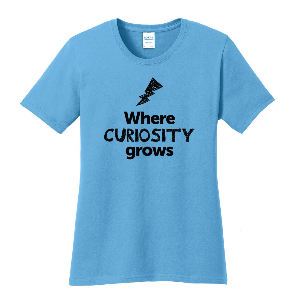 Where CURIOSITY Grows EMOJI Women's T-Shirt - Black Imprint (KA-LPC54-CURIF-B) primary image