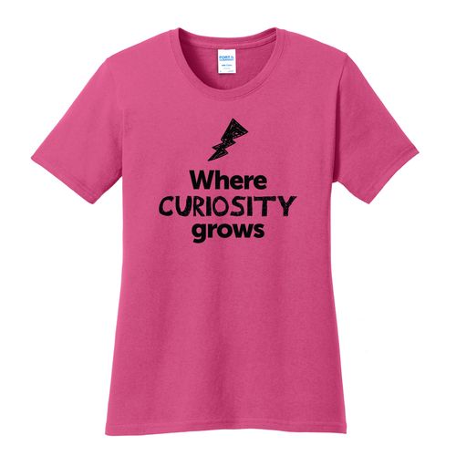 Where CURIOSITY Grows EMOJI Women's T-Shirt - Black Imprint (KA-LPC54-CURIF-B) image thumbnail