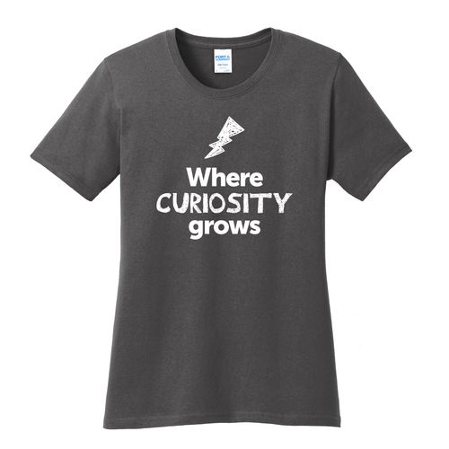 Where CURIOSITY Grows EMOJI Women's T-Shirt - White Imprint (KA-LPC54-CURIF-W) image thumbnail