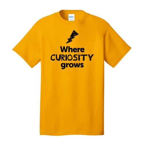 Where CURIOSITY Grows EMOJI Adult T-Shirt - Black Imprint (KA-PC54-CURIF-B) image thumbnail
