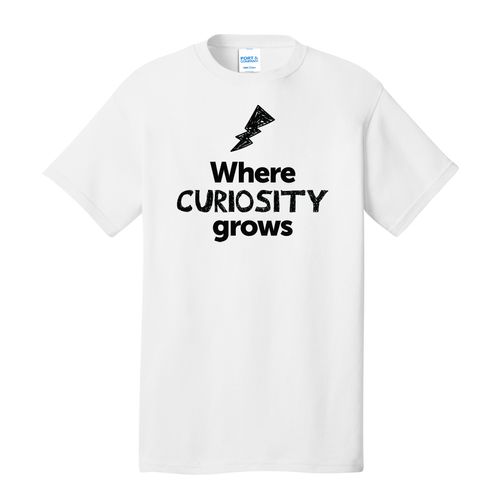 Where CURIOSITY Grows EMOJI Adult T-Shirt - Black Imprint (KA-PC54-CURIF-B) image thumbnail