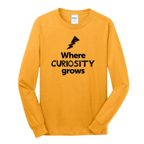 Where CURIOSITY Grows EMOJI Adult Long Sleeve T-Shirt - Black Imprint (KA-PC54LS-CURIF-B) image thumbnail