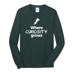 Image of Where CURIOSITY Grows EMOJI Adult Long Sleeve T-Shirt - White Imprint (KA-PC54LS-CURIF-W)