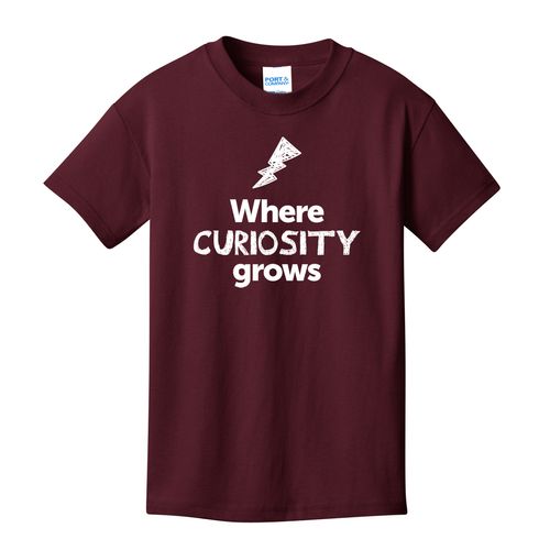 Where CURIOSITY Grows EMOJI Youth T-Shirt - White Imprint (KA-PC54Y-CURIF-W) image thumbnail