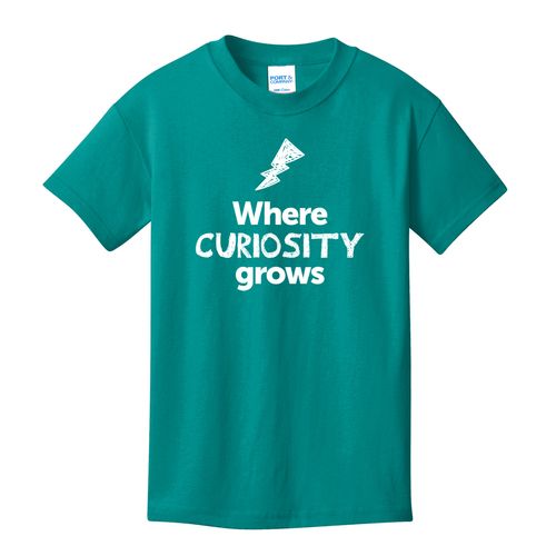 Where CURIOSITY Grows EMOJI Youth T-Shirt - White Imprint (KA-PC54Y-CURIF-W) image thumbnail