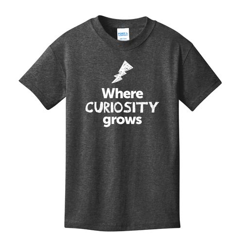 Where CURIOSITY Grows EMOJI Youth T-Shirt - White Imprint (KA-PC54Y-CURIF-W) image thumbnail