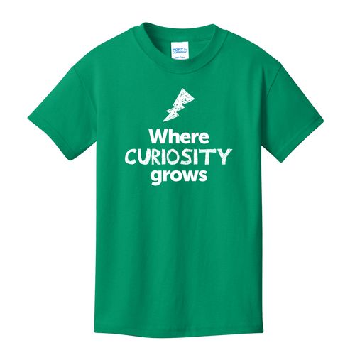 Where CURIOSITY Grows EMOJI Youth T-Shirt - White Imprint (KA-PC54Y-CURIF-W) image thumbnail