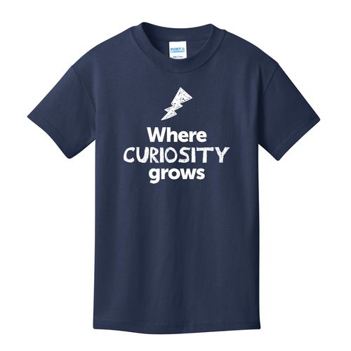 Where CURIOSITY Grows EMOJI Youth T-Shirt - White Imprint (KA-PC54Y-CURIF-W) image thumbnail