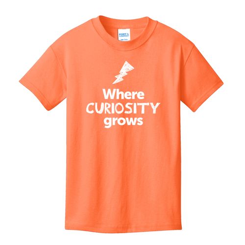 Where CURIOSITY Grows EMOJI Youth T-Shirt - White Imprint (KA-PC54Y-CURIF-W) image thumbnail