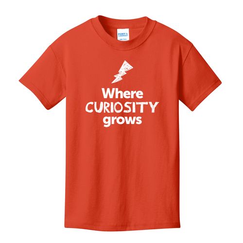 Where CURIOSITY Grows EMOJI Youth T-Shirt - White Imprint (KA-PC54Y-CURIF-W) image thumbnail