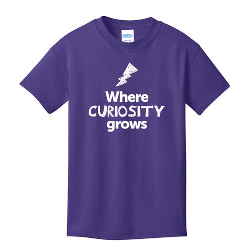 Where CURIOSITY Grows EMOJI Youth T-Shirt - White Imprint (KA-PC54Y-CURIF-W) image thumbnail