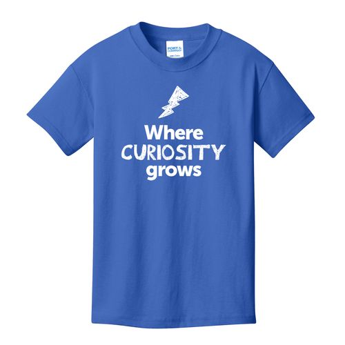 Where CURIOSITY Grows EMOJI Youth T-Shirt - White Imprint (KA-PC54Y-CURIF-W) image thumbnail