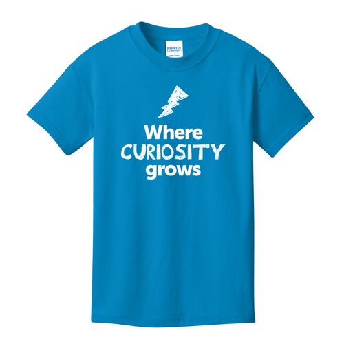 Where CURIOSITY Grows EMOJI Youth T-Shirt - White Imprint (KA-PC54Y-CURIF-W) image thumbnail
