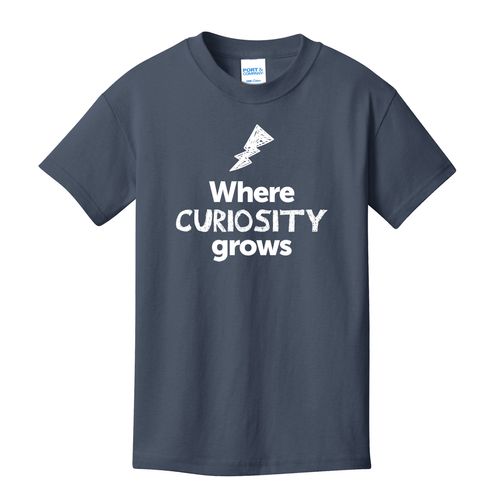 Where CURIOSITY Grows EMOJI Youth T-Shirt - White Imprint (KA-PC54Y-CURIF-W) image thumbnail