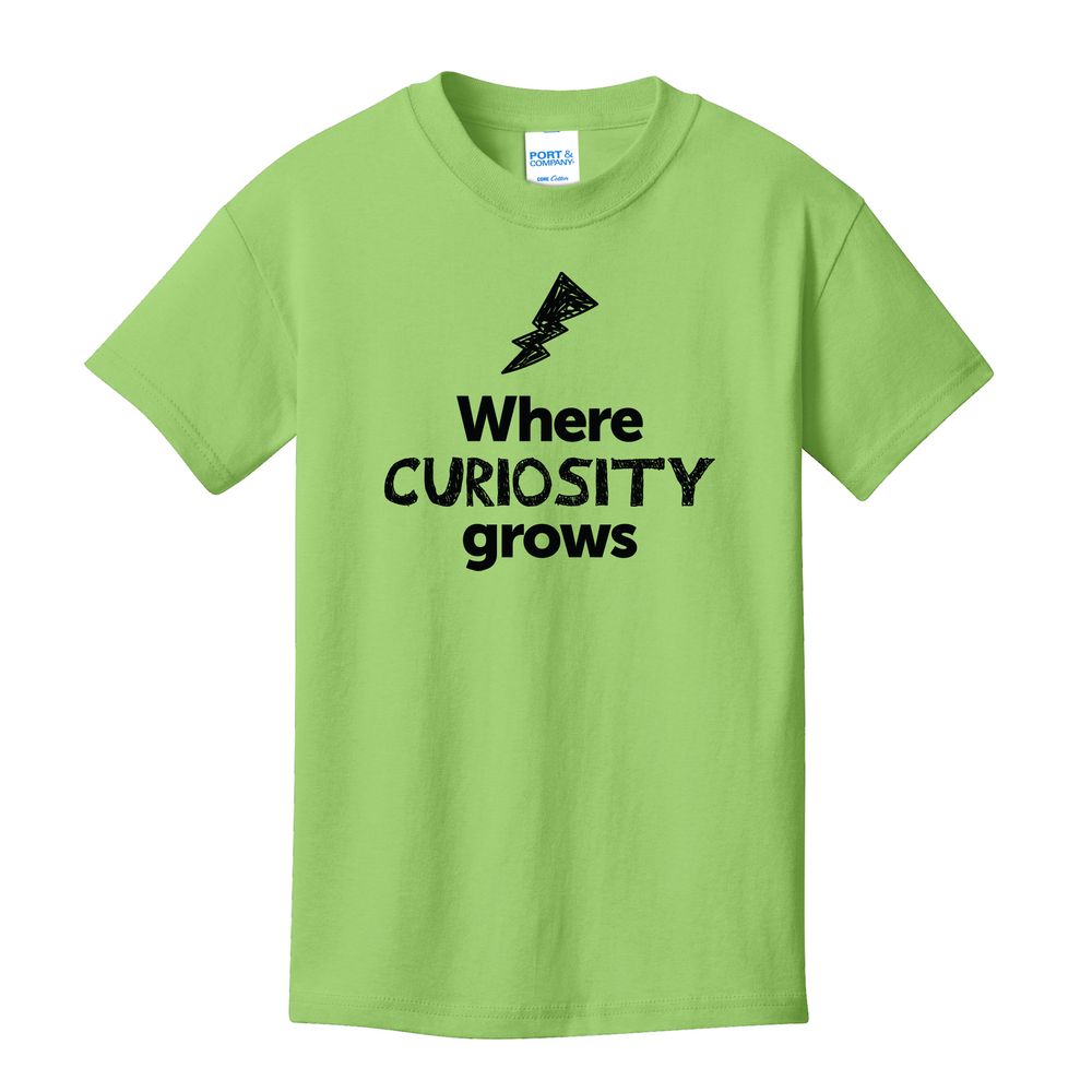 Where CURIOSITY Grows EMOJI Youth T-Shirt - Black Imprint (KA-PC54Y-CURIF-B) primary image