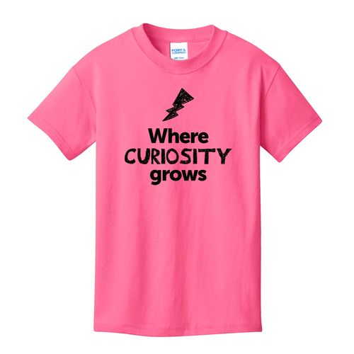 Where CURIOSITY Grows EMOJI Youth T-Shirt - Black Imprint (KA-PC54Y-CURIF-B) image thumbnail